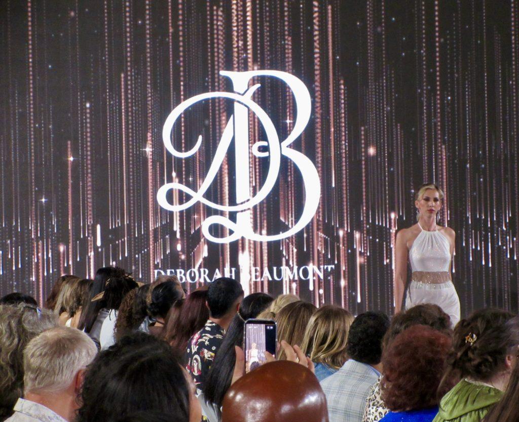 A Deborah Beaumont Designs look on the Los Angeles Fashion Week runway, October 2026